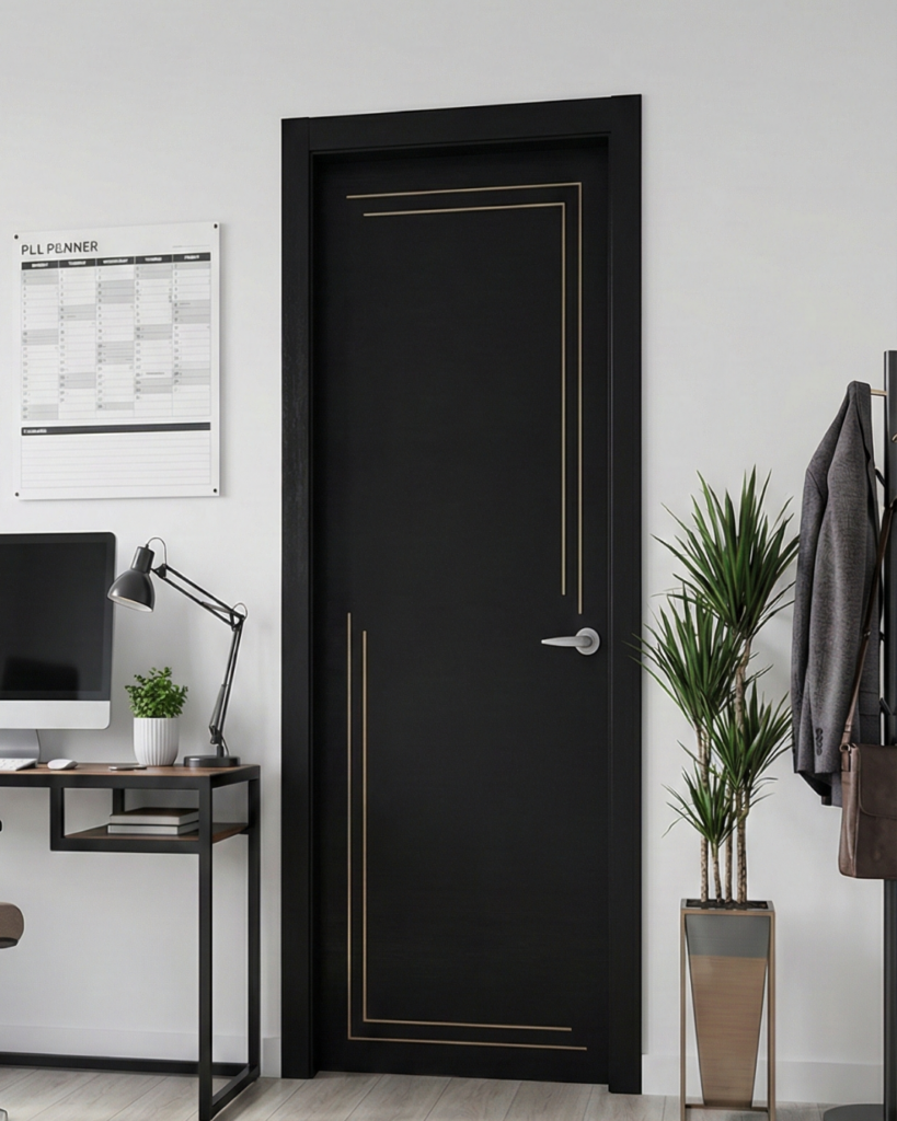 puerta elegante negra en Quito para oficina